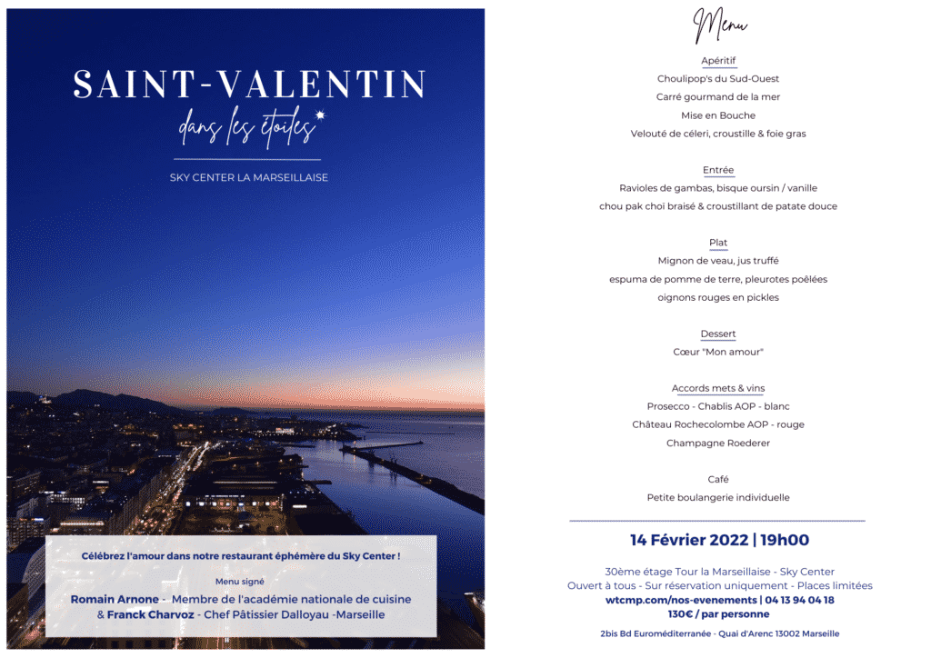 Votre Saint Valentin 2022 dans les étoiles... 2 Visuel + menu